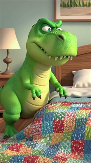 A T-Rex making a bed #aivideo