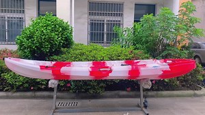 Outdoors Hard  Plastic Fishing Tandem Kayak, 2 or 3 Person Sit on Top Kayak Package with 2 EVA Padded Seats