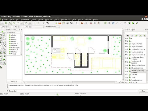 Librecad: vivienda unifamiliar 2 de 3