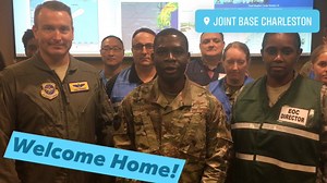 All Clear! Welcome Home! A message from JB Charleston leadership and our Emergency Operations Team to all our folks out there. All personnel have been authorized to return home. Stay connected with JB Charleston online for more information on updated facility hours and recovery team efforts. | Joint Base Charleston