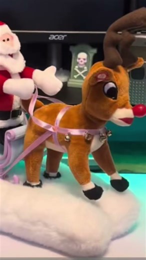 Gemmy 2005 Rudolph and Santa Sleigh Scene Program Data Sound #gemmy #glitches