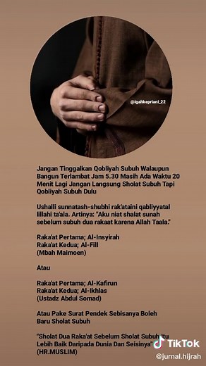 Panduan Sholat Qobliyah Subuh di Bulan Ramadhan