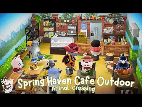 Spring Haven Cafe Outdoor🌷🍵Relaxing Jazz Café Music | Stress Relief & Chill Vibes in a Greenery Café
