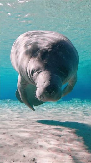 Manatees can hold their breath for up to 15 minutes underwater 💧 #Manatees #Shorts #Animals