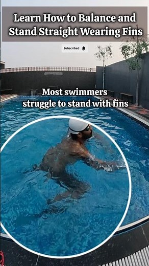 Stand Straight with Fins in Seconds - Swimming Tips for Beginners 🏊🏻 #swimming #swimmingtips