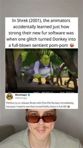 In Shrek (2001), A Glitch Turned Donkey Into a Sentient Pom-Pom 😂