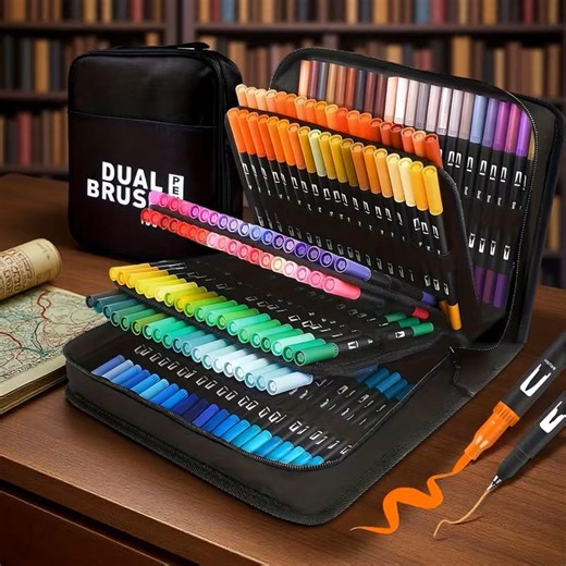 72/120/168 Dual Tip Brush Pens – Art Markers for Coloring, Lettering & Drawing - Etsy