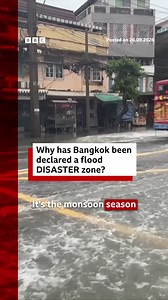 The whole of Bangkok has been declared a flood disaster zone as authorities try to pump days of floodwater into the sea, after days of heavy rain. #Thailand #Bangkok #Emergency #Rain #Floods #BBCNews