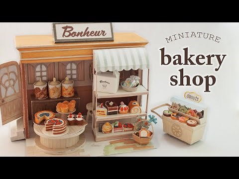 DIY Miniature Bakery Diorama Papercraft (step by step tutorial)