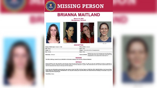 $40K reward offered in 20-year search for missing Vt. teen Brianna Maitland