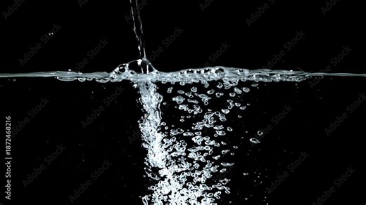 Super slow motion water splashes with air bubbles . Filmed on a high-speed camera at 1000 fps. High quality FullHD footage