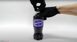 Turns out vinyl gloves can be made into grape soda