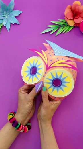 Make an Alebrije Owl mask with Happythought.co.uk printable template #happythought #printable #alebrije #owlmask #diycostume