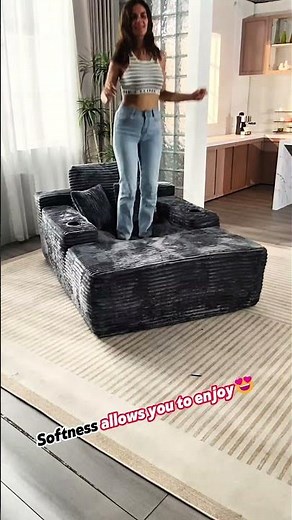 This 67" Chaise Lounge Changed My Relaxation! Super Comfy, Sturdy & Built-in Cup Holders🤯#home #sofa