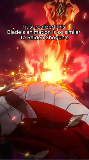 I just realized this Blade's animation is so similar to Raiden Shogun's #honkaistarrail