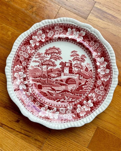 Antique Copeland Spode Pink Tower Dinner Plate England 10.5" Red Transferware - Etsy
