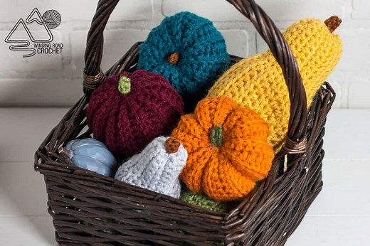 Crochet Gourd and Small Pumpkin Free Pattern - Winding Road Crochet
