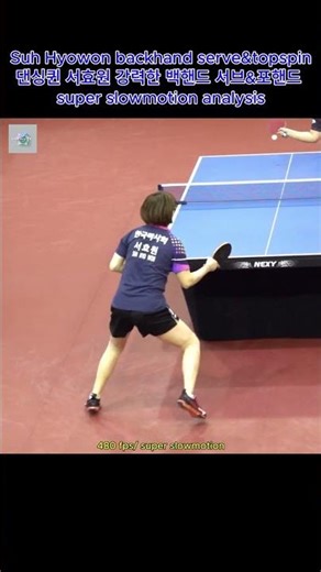 Suh Hyowon backhand serve&topspin 댄싱퀸 서효원 강력한 백핸드 서브&포핸드 super slowmotion analysis
