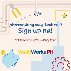 Sa tech-voc, mabilis ang training, secure ang future at proud ang pamilya! How? Register na 👉 http://bit.ly/ftw-register | YouthWorks PH