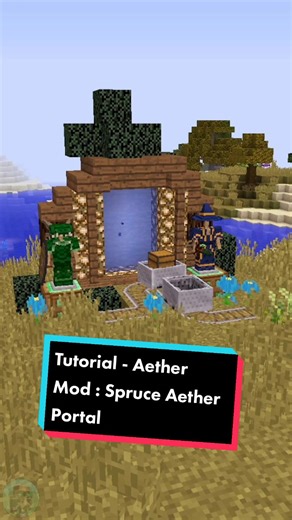 Diseño sencillo de portal aether en Minecraft