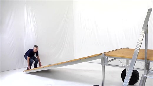 Shore-End Dock Ramps The perfect approach to your dock, as well as the most cost-effective way to add length. The shore-end dock ramp attaches using our exclusive dock hook. It pivots up and down to match any shoreline height and easily detaches for seasonal storage. | FLOE International