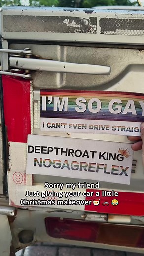 I slapped this magnetic sticker on the car of the guy who stole my girlfriend.😏 😂😂😂#funnybumperstickers #carstickers #TikTokShopBlackFriday#memetok#fyp