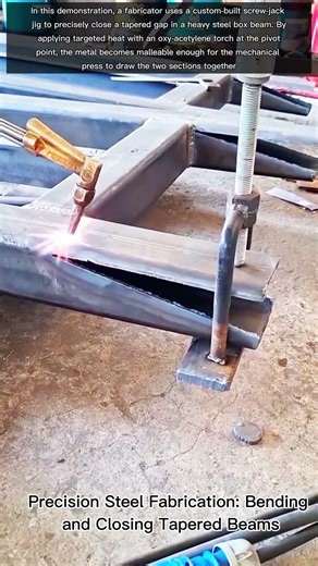 Precision Steel Fabrication: Bending and Closing Tapered Beams