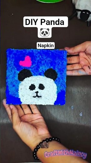 🐼 Cute Panda Craft with Napkin! ✂️🧻 #diy #craft #art #panda #shorts