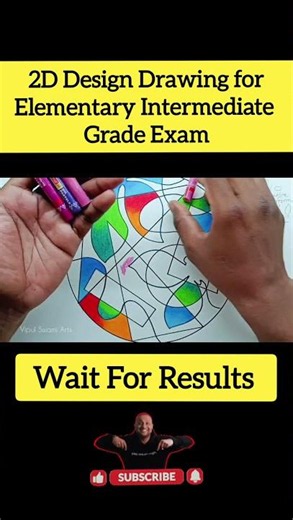 2D Design Drawing for Elementary Intermediate Grade Exam #viral #youtubeshorts #trendingvideo