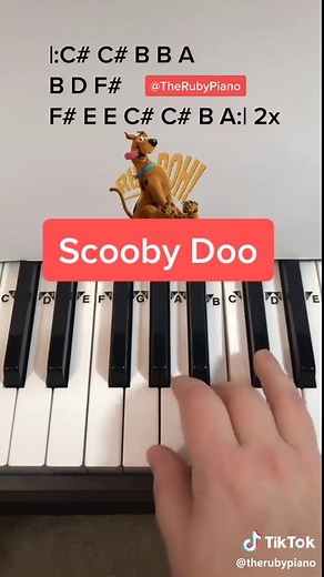 How to play Scooby Doo on Piano #piano #scoobydoo