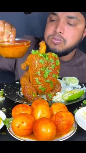 ASMR: Eating Spicy Whole Chicken Curry Eating Challenge 😍😋 Fish Curry With Rice Mukbang