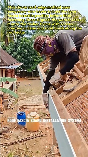 Installing Roof Fascia Boards With Wire Hooks #Roofing #Carpentry #Build