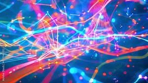 Visualize various sources such as sensors, databases, and user inputs providing raw data streams, represented by colorful lines or particles flowing towards the neural engine, 4K High-Quality Video