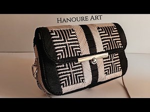 Luxury handmade bag with plastic canvas - full tutorial- pyramid stitch 4 /DIY plastic canvas purse