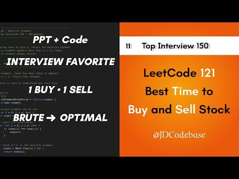 LeetCode 121 – Best Time to Buy and Sell Stock | LeetCode Top Interview 150 | JS | JDCodebase