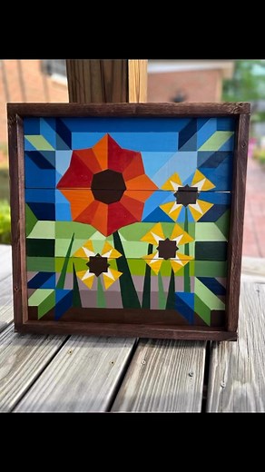 Finished this Barn Quilt today!!! Very time consuming but loving how it turned out!!! 🌼 | Judy's Crafty Creations of Whiteville, NC