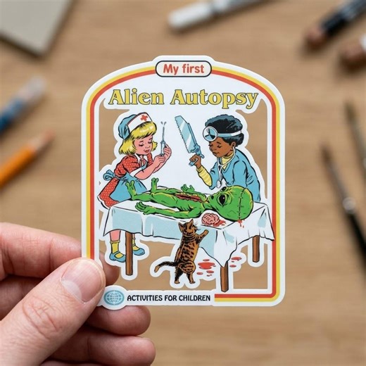 My First Alien Autopsy Sticker Funny Sci-fi Dark Humor Vinyl Decal Waterproof - Etsy