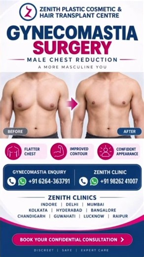 Gynecomastia surgery cost indore bhopal jabalpur mumbai delhi kolkata patna raipur ambikapur durg