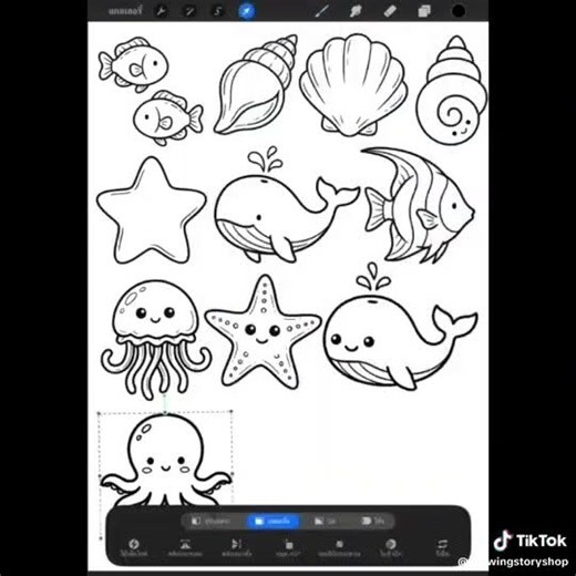130 Kawaii Ocean Animals Procreate Stamps – Cute Sea Creatures, Marine Life, Ocean Doodle Stamp