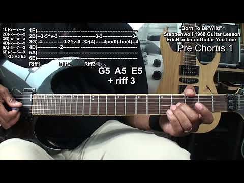 BORN TO BE WILD Steppenwolf Guitar Lesson Electric ‪@EricBlackmonGuitar‬
