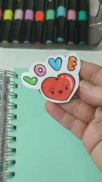 How to draw & color a LOVE heart sticker 💕 #tutorial #art #satisfying