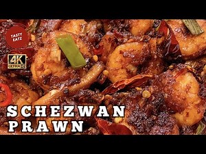 SPICY SCHEZWAN PRAWN I RESTAURANT STYLE SCHEZWAN PRAWN I HOT PRAWN RECIPE I SICHUAN PRAWN STIR FRY