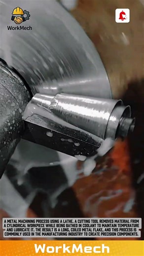 Metal Machining Process Using a Lathe: Long Metal Flake Results! #workmech #machine