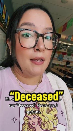 How to say “deceased” in spanish. #greenscreenvideo #hablaespañol #spanishlessons #teachersoftiktok #yosabo #speakspanish #learnontiktok #quieressaber #spanishtutor #spanishvocabulary #spanishpractice #spanish