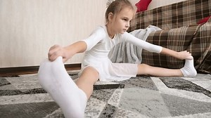 Little Girl Makes Stretching Training Doing Stock Footage Video (100% Royalty-free) 3673082535 | Shutterstock