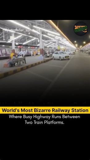 🇮🇳 𝗕𝗵𝗮𝗿𝗮𝘁 𝗪𝗶𝘁𝗵𝗼𝘂𝘁 𝗙𝗶𝗹𝘁𝗲𝗿 on Instagram: "📍 Unique Railway Station | Transport Curiosity A fascinating railway station is going viral online for its unusual layout, where a busy roadway runs directly between two train platforms. In the viral clip, trains can be seen arriving on both sides while vehicles continue to move through the middle stretch of the station area. The rare design has left viewers surprised, calling it one of the most unique transport arrangements in the wo