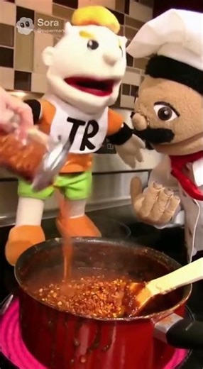 SML movie AI chef Pee Pee is cooking in the kitchen and Junior is telling him