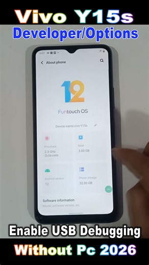 Vivo Y15s Enable and Disable, Developer Option | New Developer Settings on Vivo Y15s 2026
