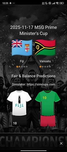 Fiji vs. Vanuatu: 2025-11-17 MSG Prime Minister's Cup | Preview