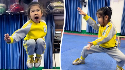 Tiny kung fu prodigy stuns with flawless traditional routine